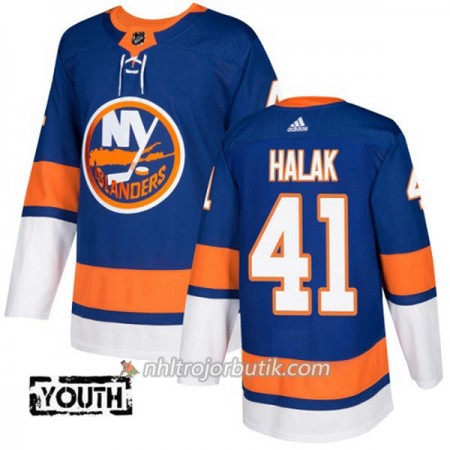 Barn Ishockey New York Islanders Tröja Jaroslav Halak 41 Adidas 2017-2018 Blå Authentic